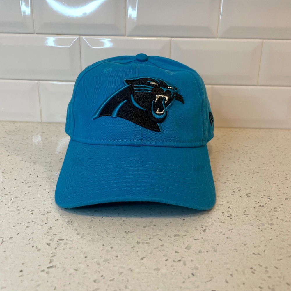 New Era 9TWENTY Carolina Panthers NFL Adjustable Strapback Hat Blue Dad Cap - Picture 1 of 4